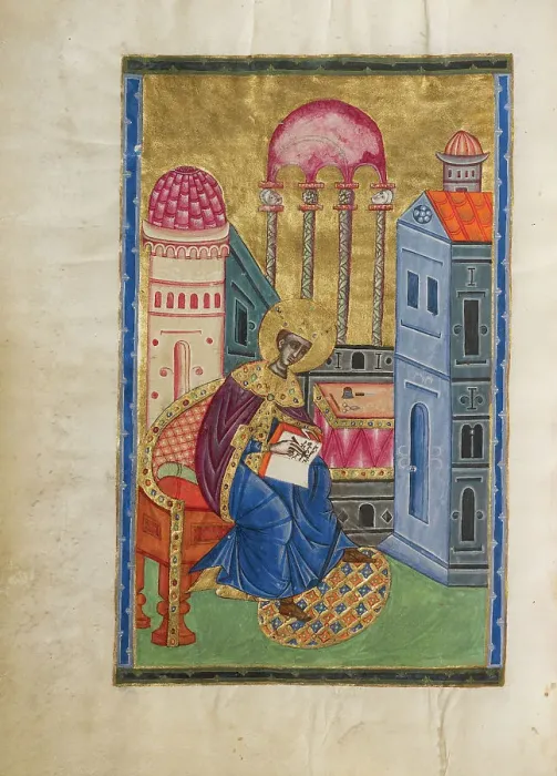 Framed Print : Solomon Writing, 1637-1638. Creators: Malnazar, Aghap'ir Framed Print : Solomon Writing, 1637-1638. Creators: Malnazar, Aghap'ir