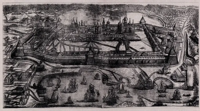Framed Print : The Solovetsky Transfiguration Monastery on the Solovetsky Islands, 1744. Artist: Zubov, Alexei Fyodorovich (1682-after 1750) Framed Print : The Solovetsky Transfiguration Monastery on the Solovetsky Islands, 1744. Artist: Zubov, Alexei Fyodorovich (1682-after 1750)