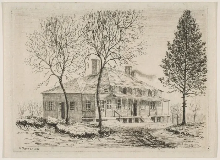 Framed Print : Somerindyck House (from Scenes of Old New York), 1870. Creator: Henry Farrer Framed Print : Somerindyck House (from Scenes of Old New York), 1870. Creator: Henry Farrer