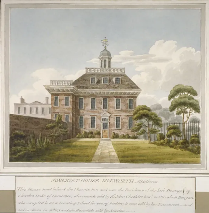 Framed Print : Somerset House, Isleworth, Middlesex, c1800 Framed Print : Somerset House, Isleworth, Middlesex, c1800