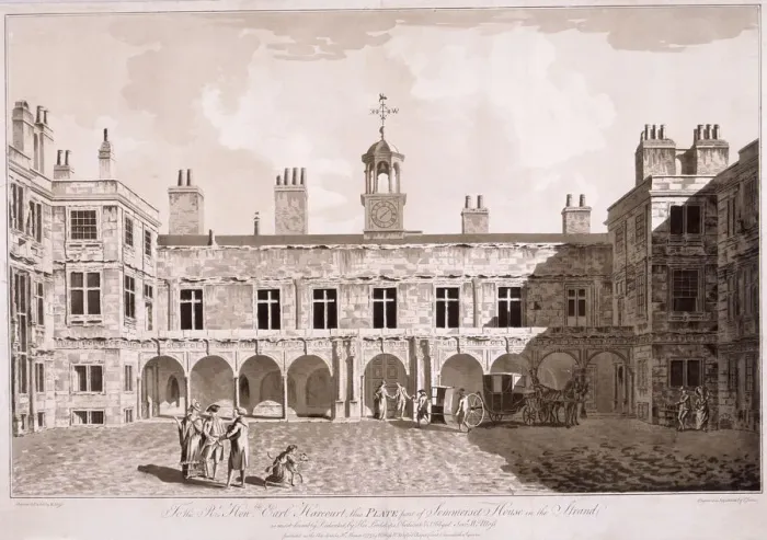 Framed Print : Somerset House, London, 1777. Artist: WG Moss Framed Print : Somerset House, London, 1777. Artist: WG Moss