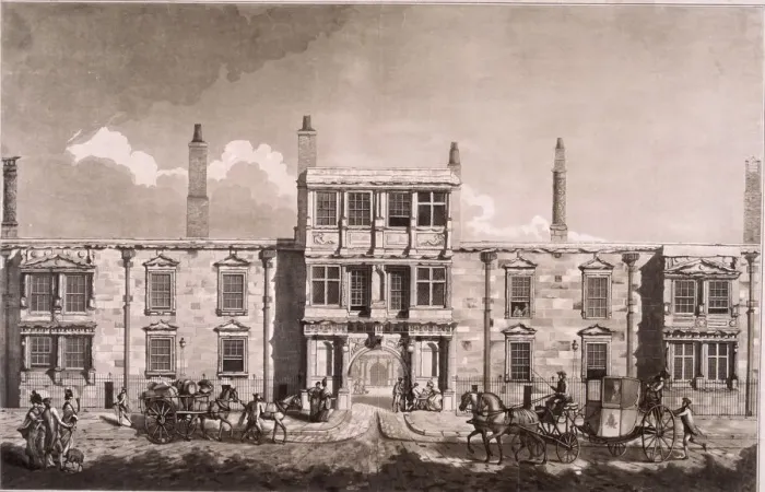 Framed Print : Somerset House, London, 1777. Artist: WG Moss Framed Print : Somerset House, London, 1777. Artist: WG Moss
