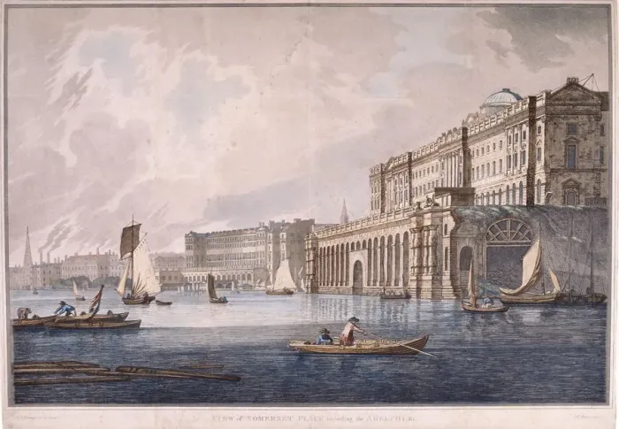 Framed Print : Somerset House, London, 1791. Artist: Joseph Constantine Stadler Framed Print : Somerset House, London, 1791. Artist: Joseph Constantine Stadler