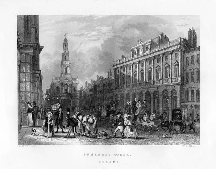 Framed Print : Somerset House, the Strand, London, 19th century. Artist: WE Albutt Framed Print : Somerset House, the Strand, London, 19th century. Artist: WE Albutt
