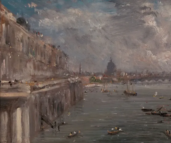 Framed Print : Somerset House Terrace from Waterloo Bridge, ca. 1819. Creator: John Constable Framed Print : Somerset House Terrace from Waterloo Bridge, ca. 1819. Creator: John Constable
