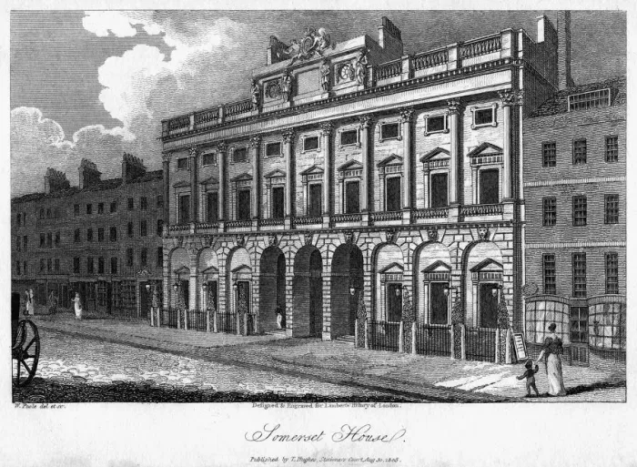 Framed Print : Somerset House, Westminster, London, 1805. Artist: W Poole Framed Print : Somerset House, Westminster, London, 1805. Artist: W Poole