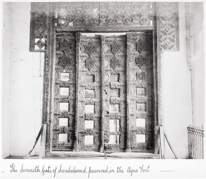 Framed Print : The Somnoth Gate of Sandalwood, Preserved in the Agra, Late 1860s. Creator: Samuel Bourne Framed Print : The Somnoth Gate of Sandalwood, Preserved in the Agra, Late 1860s. Creator: Samuel Bourne