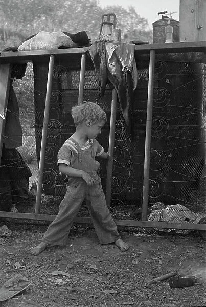 Son of destitute migrant, American River camp, near Sacramento, California, 1936. Creator: Dorothea Lange