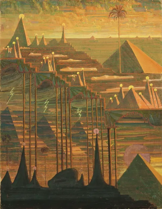 Framed Print : Sonata No. 7 (Sonata of the Pyramids). Allegro, 1909. Creator: Ciurlionis, Mikalojus Konstantinas (1875-1911) Framed Print : Sonata No. 7 (Sonata of the Pyramids). Allegro, 1909. Creator: Ciurlionis, Mikalojus Konstantinas (1875-1911)