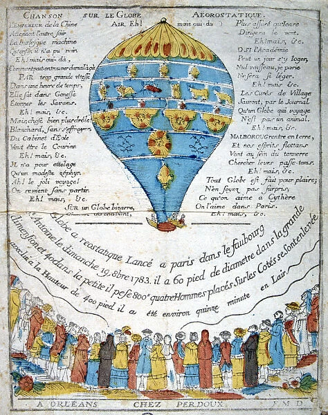 Song on the aerostatic sphere, 18th century
