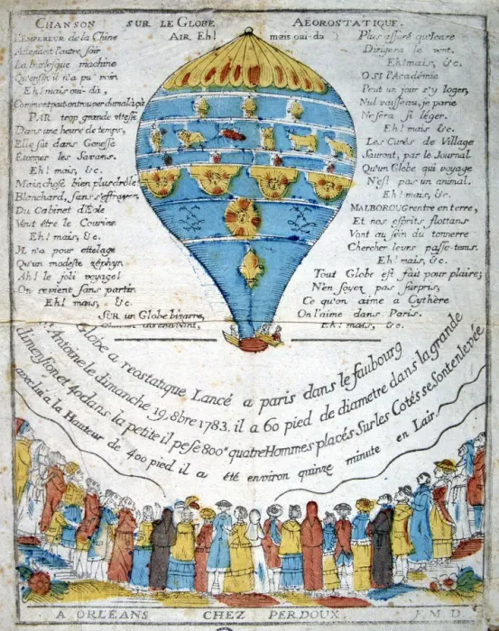 Framed Print : Song on the aerostatic sphere, 18th century Framed Print : Song on the aerostatic sphere, 18th century