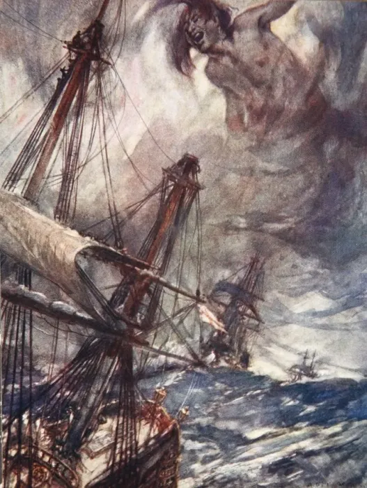 Framed Print : The Song of the Sou Wester, illustration from Drakes Drum and Other Songs of the Sea, 1905 Framed Print : The Song of the Sou Wester, illustration from Drakes Drum and Other Songs of the Sea, 1905