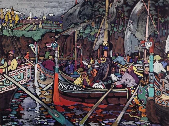 Framed Print : Song (Volga Song), 1906. Creator: Kandinsky, Wassily Vasilyevich (1866-1944) Framed Print : Song (Volga Song), 1906. Creator: Kandinsky, Wassily Vasilyevich (1866-1944)