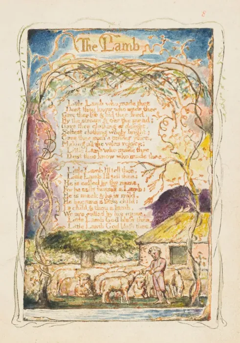 Framed Print : Songs of Innocence and of Experience: The Lamb, ca. 1825. Creator: William Blake Framed Print : Songs of Innocence and of Experience: The Lamb, ca. 1825. Creator: William Blake