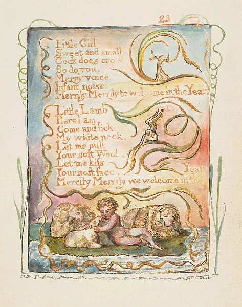 Songs of Innocence and of Experience: Spring (second plate): Little Girl, ca. 1825