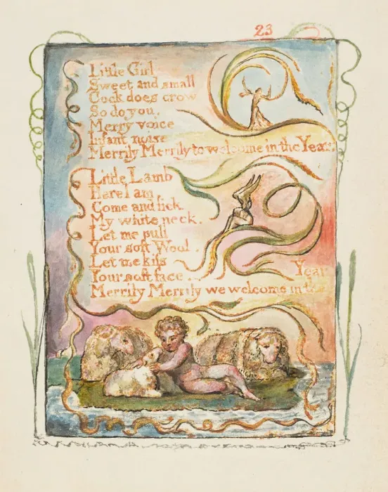 Framed Print : Songs of Innocence and of Experience: Spring (second plate): Little Girl, ca. 1825 Framed Print : Songs of Innocence and of Experience: Spring (second plate): Little Girl, ca. 1825