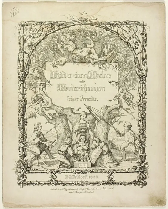 Framed Print : Songs of the Painters with Etchings, 1838. Creator: Rudolf von Normann
