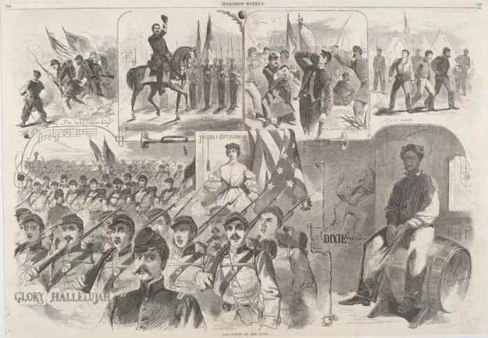 Framed Print : The Songs of War, published 1861. Creator: Winslow Homer Framed Print : The Songs of War, published 1861. Creator: Winslow Homer