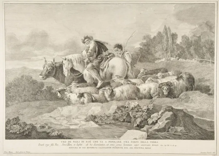 Framed Print : One of the Sons of Noah who Goes to Populate a Part of the Earth (Uno de figli di Noè Framed Print : One of the Sons of Noah who Goes to Populate a Part of the Earth (Uno de figli di Noè