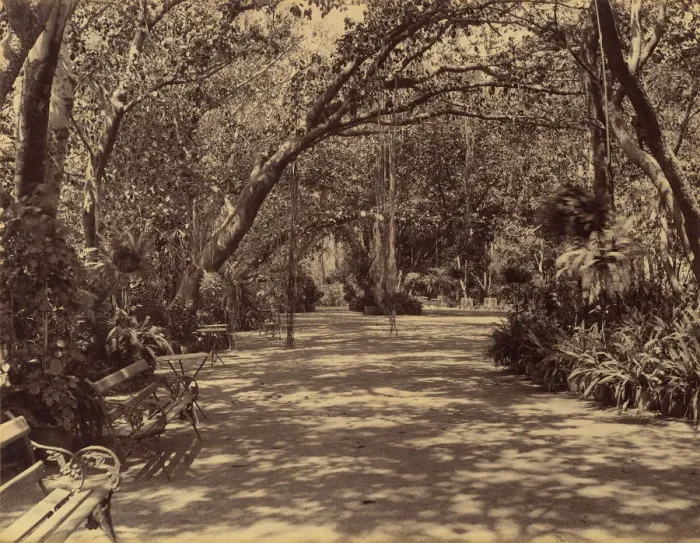 Framed Print : Sookh-Vilas Palace Garden, 1880-90. Creator: Lala Deen Dayal Framed Print : Sookh-Vilas Palace Garden, 1880-90. Creator: Lala Deen Dayal