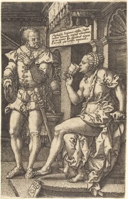 Framed Print : Sophonisba, 1553. Creator: Heinrich Aldegrever Framed Print : Sophonisba, 1553. Creator: Heinrich Aldegrever