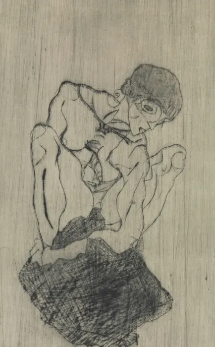 Framed Print : Sorrow, 1914. Creator: Egon Schiele Framed Print : Sorrow, 1914. Creator: Egon Schiele