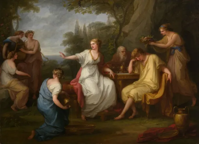Framed Print : The Sorrow of Telemachus, 1783. Creator: Angelica Kauffman Framed Print : The Sorrow of Telemachus, 1783. Creator: Angelica Kauffman