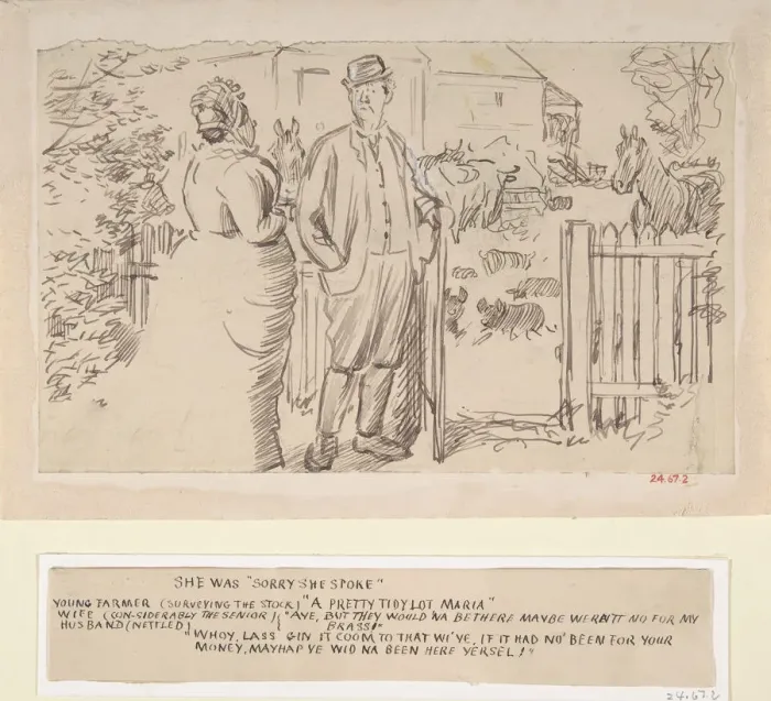 Framed Print : She was Sorry She Spoke, 1870-1891. Creator: Charles Samuel Keene Framed Print : She was Sorry She Spoke, 1870-1891. Creator: Charles Samuel Keene