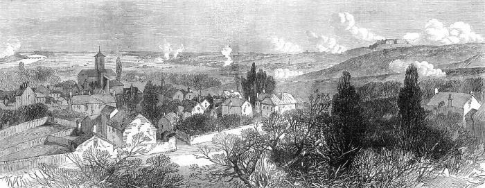 Framed Print : The sortie from Paris, Jan. 19: view from the Prussian left, at Louveciennes, 1871. Creator: Unknown Framed Print : The sortie from Paris, Jan. 19: view from the Prussian left, at Louveciennes, 1871. Creator: Unknown