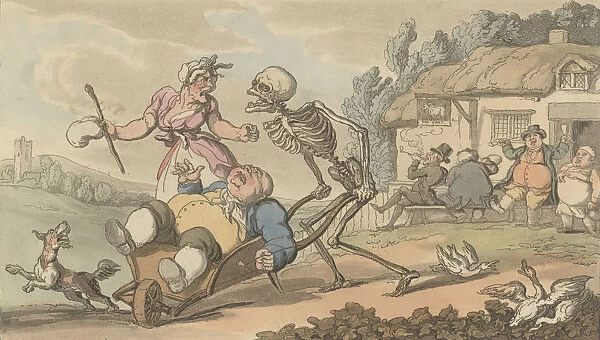The Sot (The English Dance of Death, plate 12), July 1814. Creator: Thomas Rowlandson