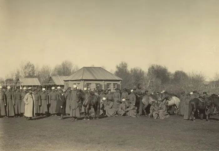 Framed Print : Sotnia (Cossack Cavalry Squadron) Camp in the Frontier Village of Kenderlyksk in the... 1909. Creator: Nikolai Georgievich Katanaev Framed Print : Sotnia (Cossack Cavalry Squadron) Camp in the Frontier Village of Kenderlyksk in the... 1909. Creator: Nikolai Georgievich Katanaev