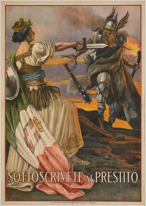 Framed Print : Sottoscrivete al prestito (Signed quickly), 1917. Creator: Capranesi, Giovanni (1852-1921) Framed Print : Sottoscrivete al prestito (Signed quickly), 1917. Creator: Capranesi, Giovanni (1852-1921)