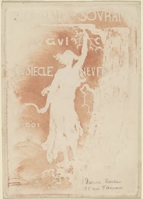 Framed Print : Souhaits Souhaits au Gui Le Siecle Neuf (Best Wishes for the New Century), 1901. Creator: Pierre Roche Framed Print : Souhaits Souhaits au Gui Le Siecle Neuf (Best Wishes for the New Century), 1901. Creator: Pierre Roche