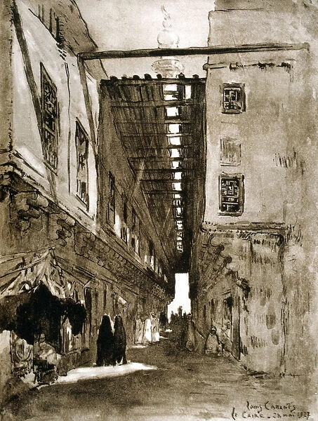 Souks, Cairo, 1928. Artist: Louis Cabanes