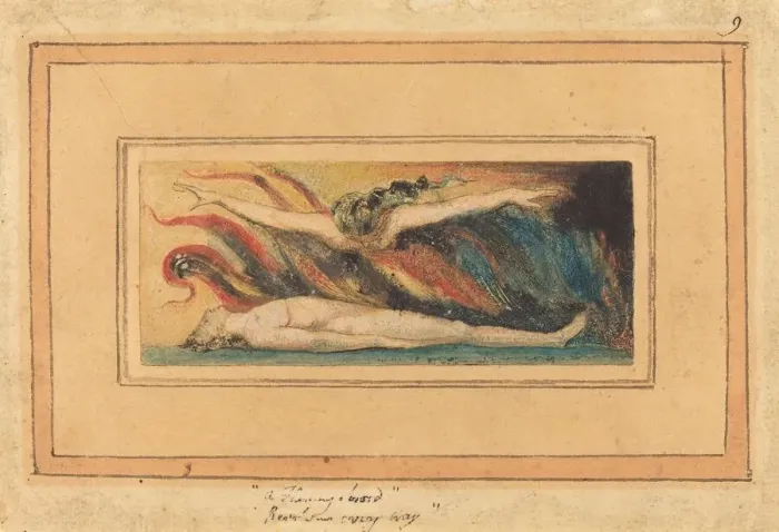 Framed Print : The Soul Hovering Over the Body [from Marriage of Heaven and Hell, plate 14], c