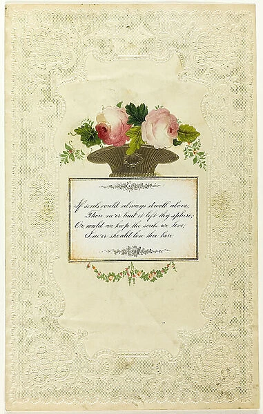 If Souls Could Always Dwell Above (Valentine), 1855 / 60. Creator: H. Dobbs