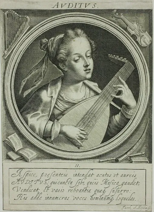 Framed Print : Sound, plate two from The Five Senses, n.d. Creator: Jacob van der Heyden Framed Print : Sound, plate two from The Five Senses, n.d. Creator: Jacob van der Heyden