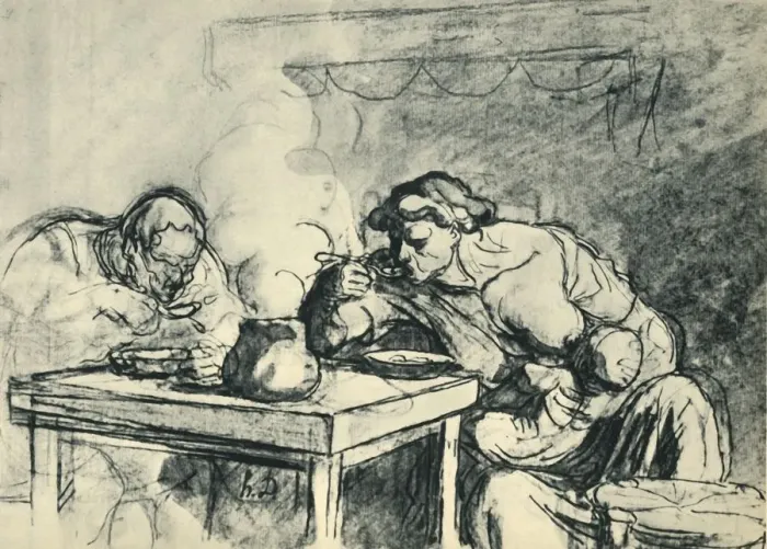 Framed Print : The Soup, c1862-1865, (1943). Creator: Honore Daumier Framed Print : The Soup, c1862-1865, (1943). Creator: Honore Daumier