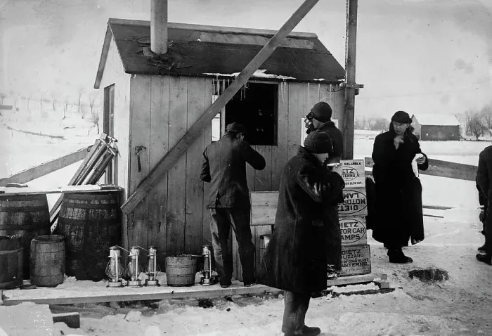 Framed Print : Soup-house for ice-cutters, between c1910 and c1915. Creator: Bain News Service Framed Print : Soup-house for ice-cutters, between c1910 and c1915. Creator: Bain News Service