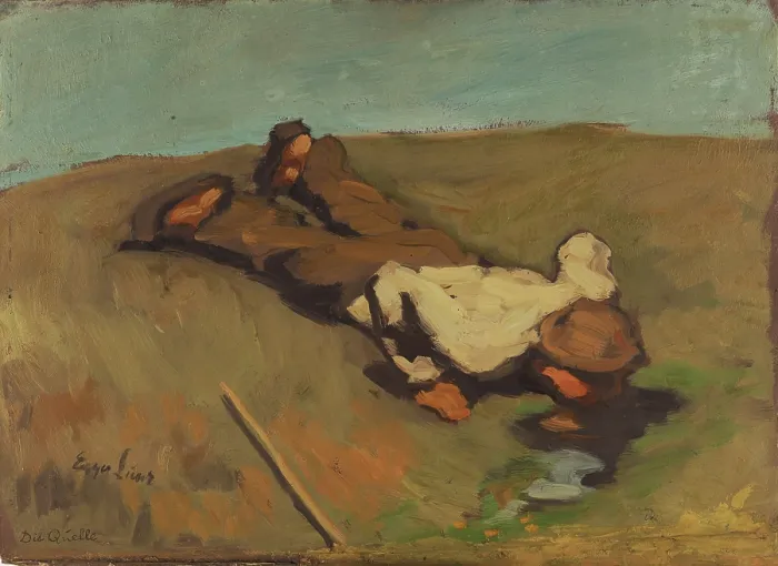Framed Print : The Source, 1924. Creator: Egger-Lienz, Albin (1868-1926) Framed Print : The Source, 1924. Creator: Egger-Lienz, Albin (1868-1926)
