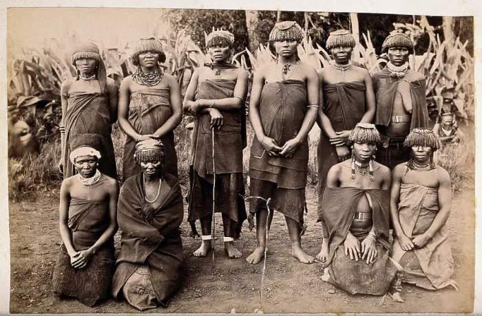 Framed Print : South Africa: a group of African women witch doctors, between 1800 and 1899. Creator: Unknown Framed Print : South Africa: a group of African women witch doctors, between 1800 and 1899. Creator: Unknown