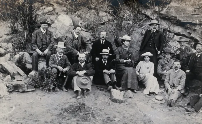 Framed Print : South Africa: members of an English geological party, 1905. Creator: Tempest Anderson Framed Print : South Africa: members of an English geological party, 1905. Creator: Tempest Anderson