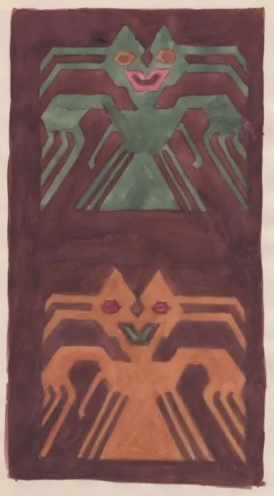 Framed Print : South American textile design, 1951. Creator: Shirley Markham Framed Print : South American textile design, 1951. Creator: Shirley Markham