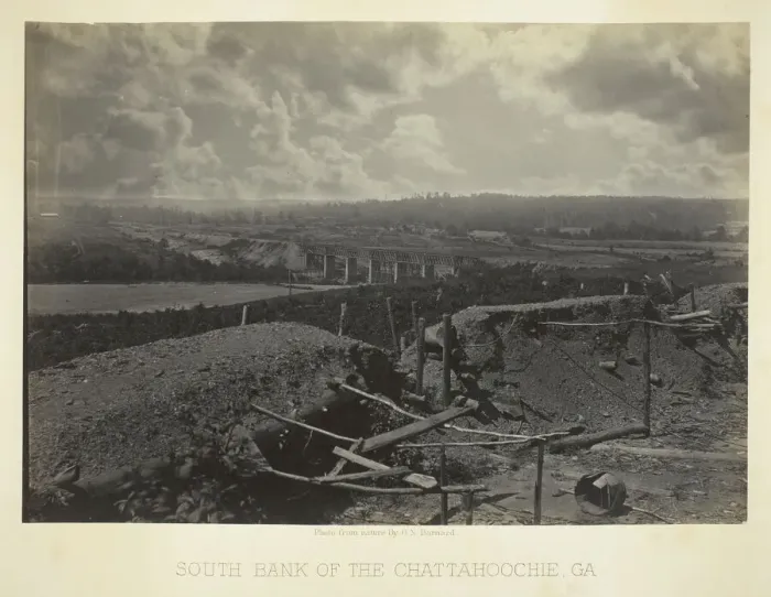 Framed Print : South Bank of the Chattahoochie, Ga. 1866. Creator: George N. Barnard Framed Print : South Bank of the Chattahoochie, Ga. 1866. Creator: George N. Barnard