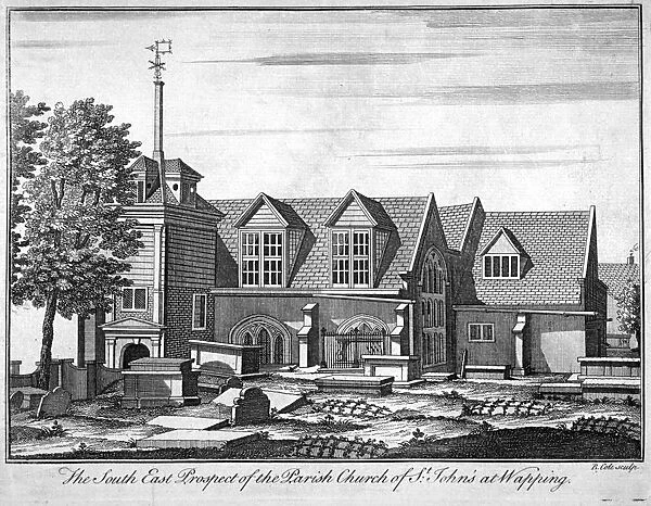 South-east prospect of the parish church of St John-at-Wapping, London, c1750. Artist