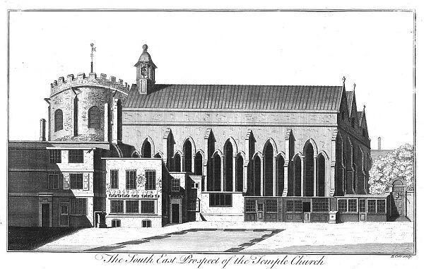 The South East Prospect of Temple Church, c1737. Artist: Benjamin Cole