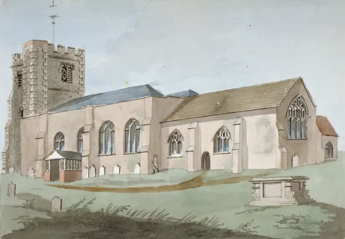 Framed Print : South-east view of All Saints Church, Edmonton, Enfield, London, 1800 Framed Print : South-east view of All Saints Church, Edmonton, Enfield, London, 1800