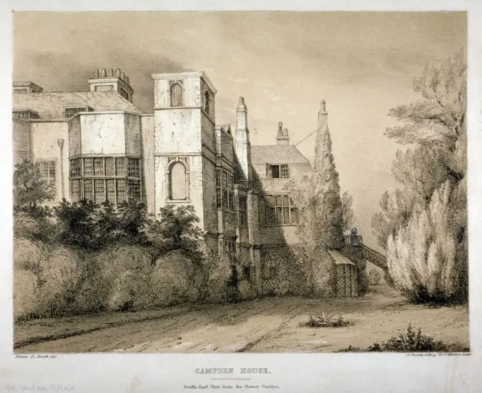 Framed Print : South-east view of Campden House, Kensington, London, c1850. Artist: A Ducotes Framed Print : South-east view of Campden House, Kensington, London, c1850. Artist: A Ducotes