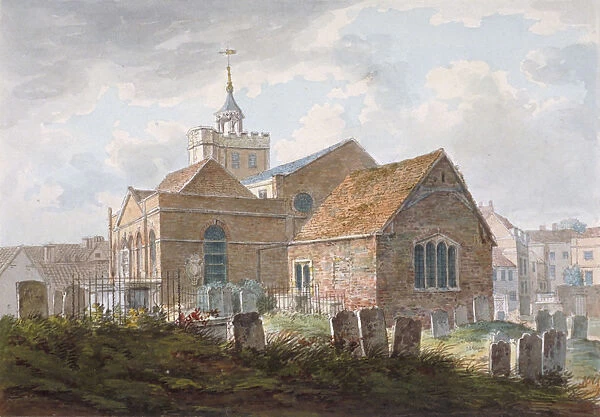 South-east view of the church of St Mary Magdalene, Richmond, Surrey, c1840