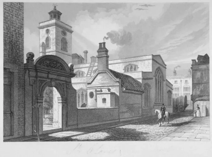 Framed Print : South-east view of the Church of St Olave, Hart Street, City of London, 1837. Artist Framed Print : South-east view of the Church of St Olave, Hart Street, City of London, 1837. Artist